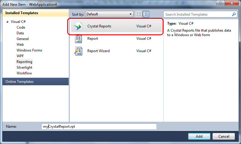 Crystal Report and Visual Studio 2010