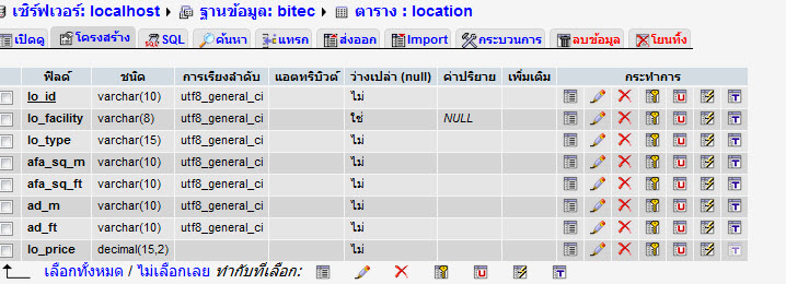 ตาราง location