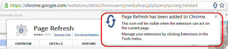 Page Refresh Google Chrome