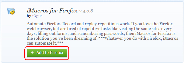 iMacro Mozilla Firefox