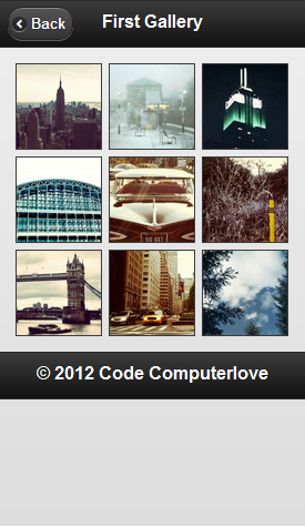 jQuery Mobile Images Gallery jQuery Mobile Images Gallery