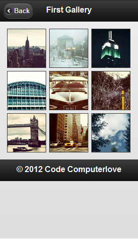 jQuery Mobile Images Gallery