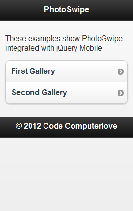 jQuery Mobile Images Gallery