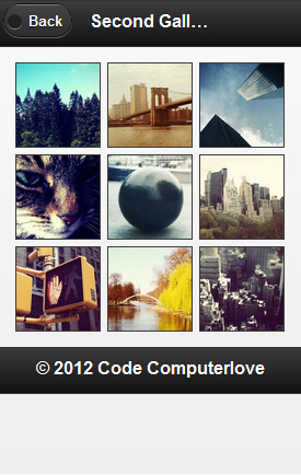 jQuery Mobile Images Gallery jQuery Mobile Images Gallery