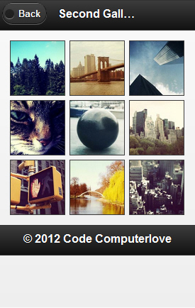 jQuery Mobile Images Gallery
