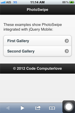 jQuery Mobile Images Gallery