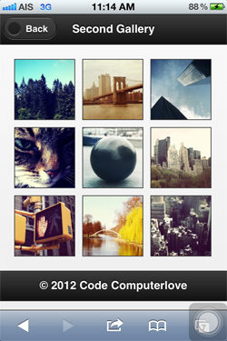 jQuery Mobile Images Gallery