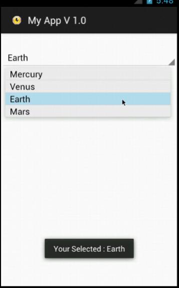 Android Spinner DropDownList