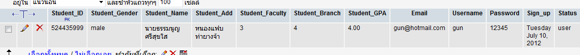 Student_Faculty และ Student_Branch