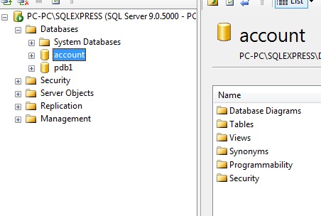 ชื่อ database