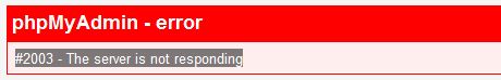 error phpmyadmin