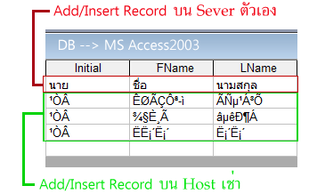 ตัวอย่างฐานข้อมูล