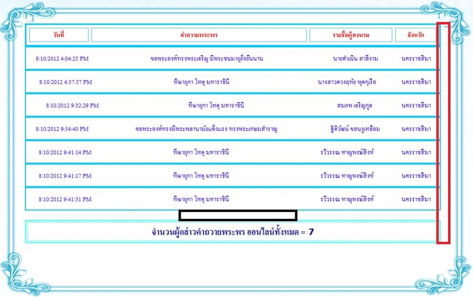 อยากให้แสดงข้อมูลแบบเลื่อนสกอบาร์