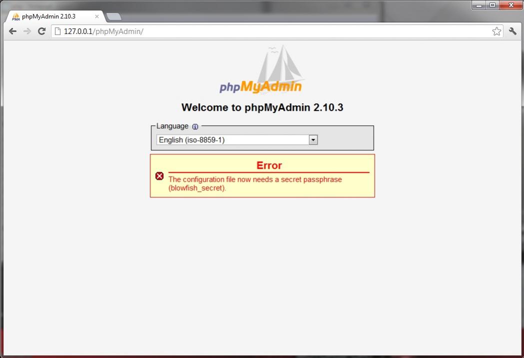 เข้า phpmyadmin ไม่ได้