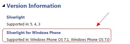 Windows Phone Silverlight .NET Framework