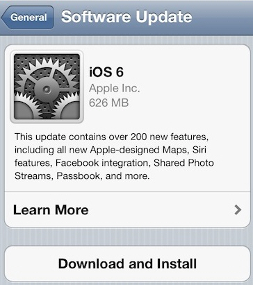 iOS 6 Update