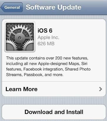 iOS 6 Update iOS 6 Update