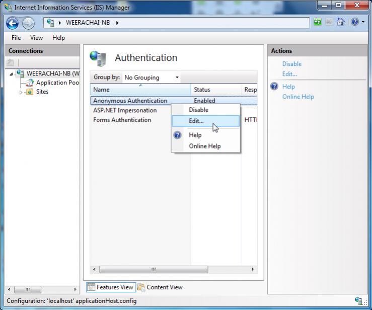 IIS7 Authentication