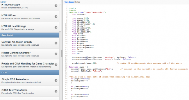 HTML 5 PlayGround