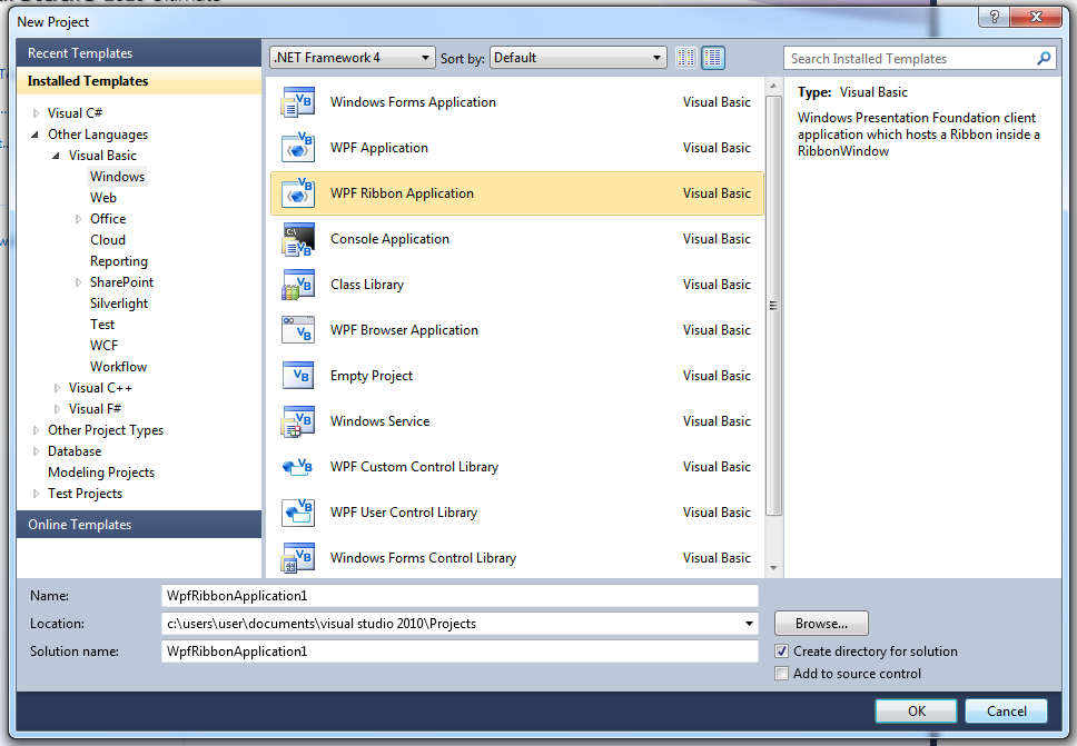 สร้าง WPF Ribbon Application