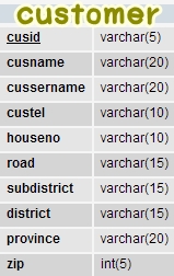 ตาราง customer