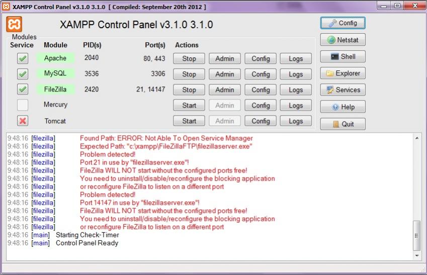 Control ของ Xampp