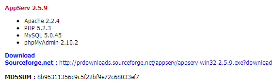 AppServ 2.5.9