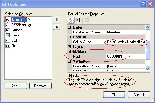 DataGridView MaskedText