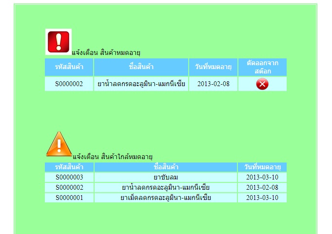 แจ้งเตือนยาหมดอายุ