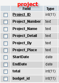 ตารางproject