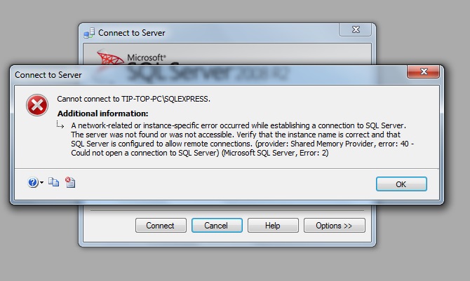 database can not open