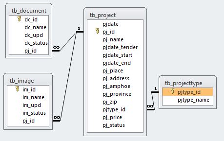 จำลองด้วย ms access 2010