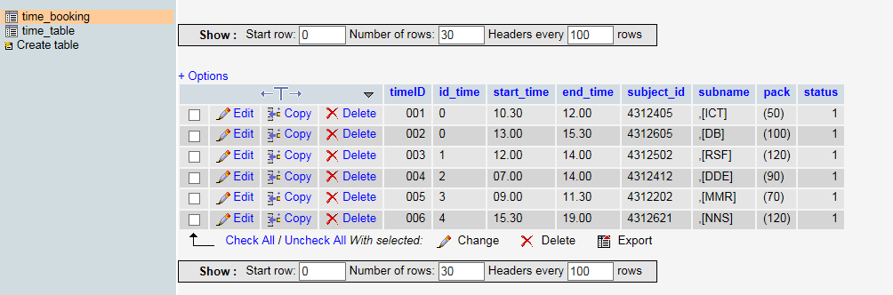 dbtable dbtable