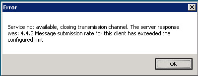 Service not available, closing transmission channe