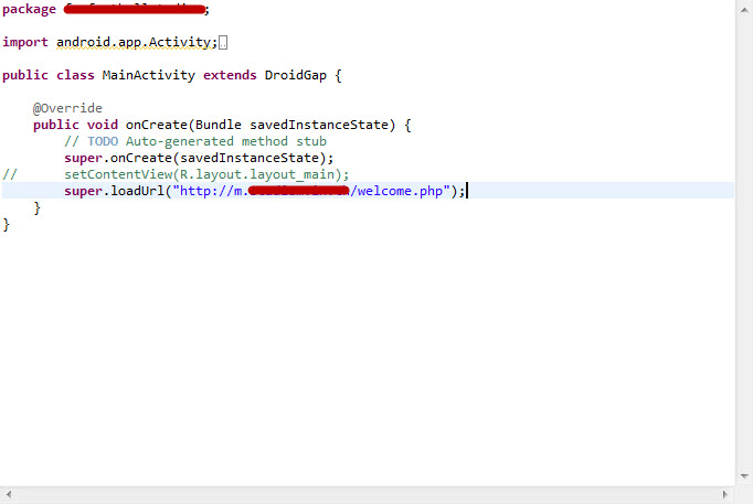 MainActivity code