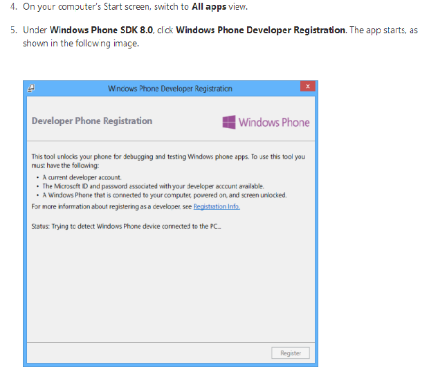 Windows Phone Developer Registration