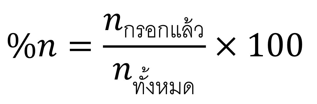 สมการคำนวนเปอร์เซ็น