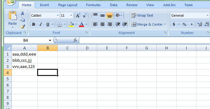 csv file