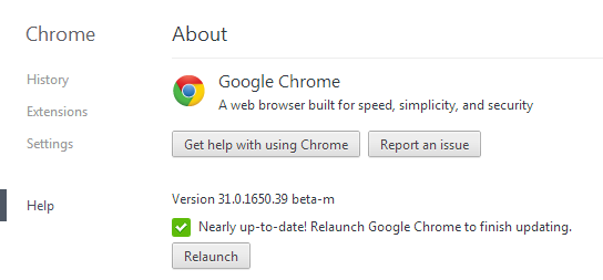 chrome version