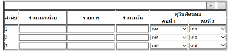 เลือกแถว