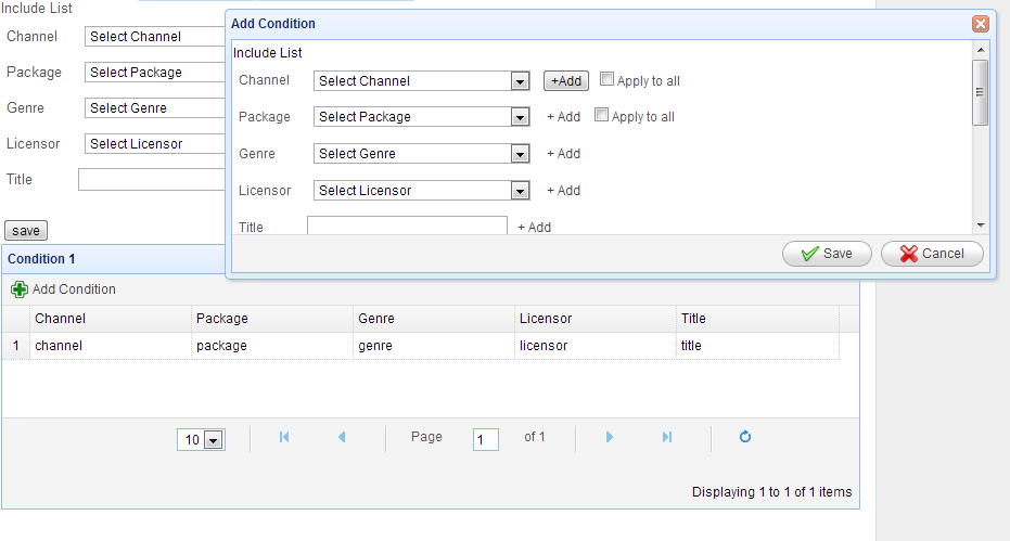 ถ้าคลิก Add Condition จะขึ้น dialog ให้กรอกข้อมูล