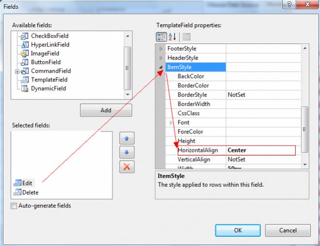 GridView Column Center