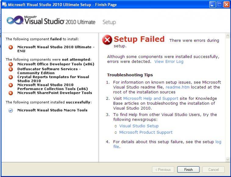 ติดตั้งโปรแกรม Visual Studio 2010 ไม่ได้ครับ Error จุดนี้ครับ ช่วยที