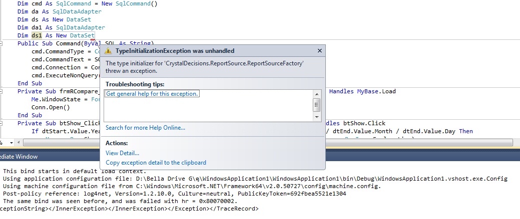 crytal report error