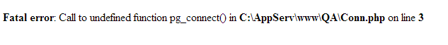 PG Connect Error