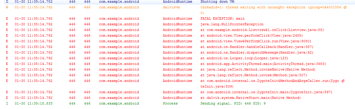 error Logcat