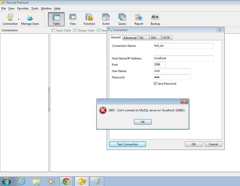 test connection e