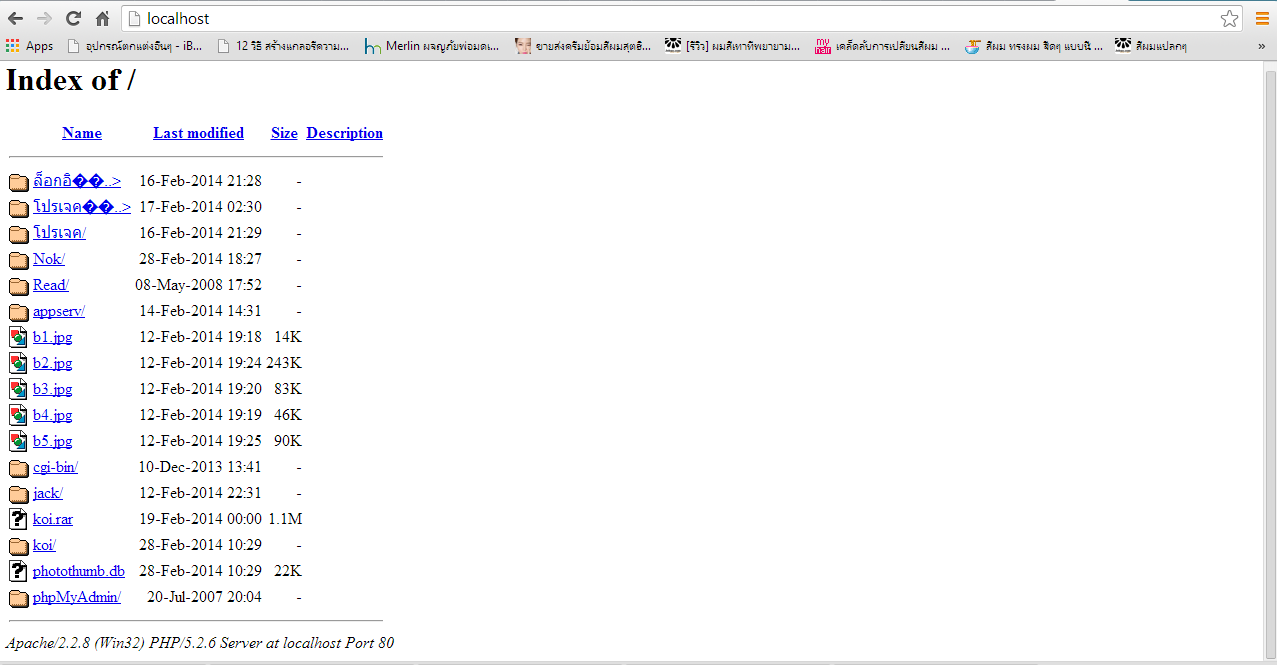 พอเข้า localhost แล้วมันเป็นแบบนี้อ่ะค่ะ แก้ยังไง
