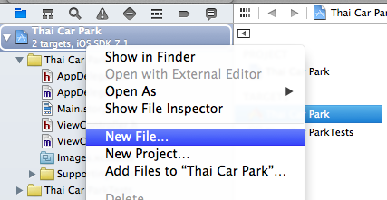 New File ไปที่ Project New File ไปที่ Project