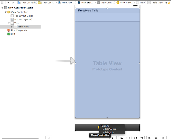 สร้าง UITableView ขึ้นมา สร้าง UITableView ขึ้นมา